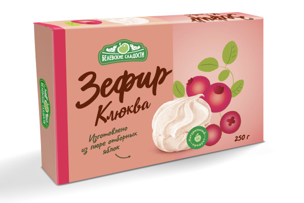 №2 Зефир белевский "Клюква" 250г в Большом Камне