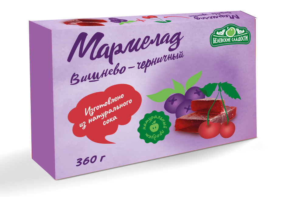  Мармелад  "Вишнево-черничный" белевский 360г   в Большом Камне