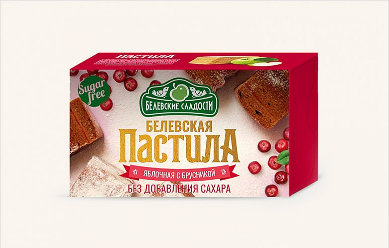  Пастила  200г диетическая с КЛЮКВОЙ, НОВЫЙ ФОРМАТ (4*50г)    в Большом Камне