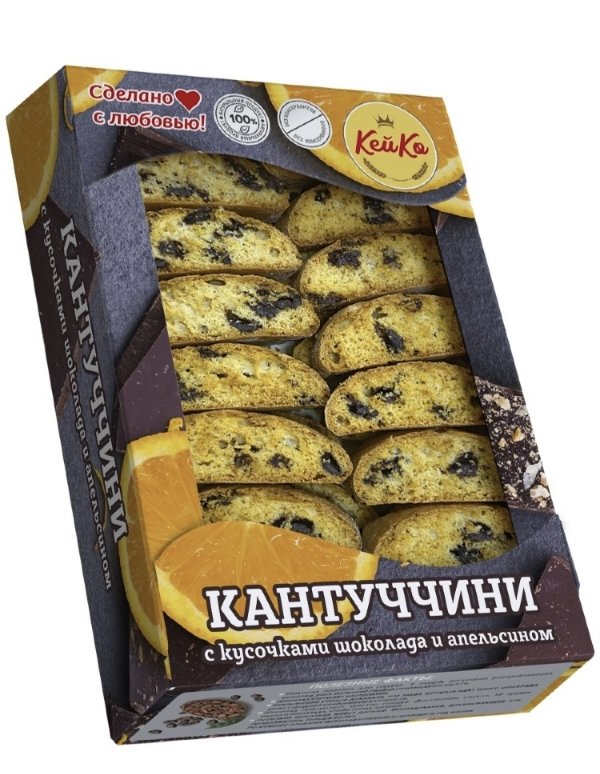 №3 Кей Ко Кантуччини с кусочками шоколада и апельсином, 200г   в Большом Камне
