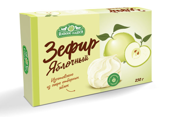 №2 Зефир белевский "Яблочный" 250г в Большом Камне